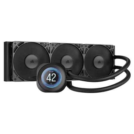 CORSAIR NAUTILUS 360 RS LCD Liquid CPU Cooler – 2.1" IPS LCD Screen  – RS120 Fans – 360mm Radiator – Fits Intel® LGA 1851/1700, AMD®  AM5/AM4 – Simple Daisy-Chain Connections