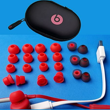 22 pcs. Beats Powerbeats 2 and Powerbeats 3 Replacement RED Earbuds Eargels Eartips Cushions RED, BLACK/RED 6S/6M/6L/4Cones