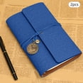thumbnail image 1 of Xuewenshw 2PCS A6 Loose Leaf Vintage Style Binding Ledger Diary Notebook Notebook Leather Notepad Small Notebook Graphing Spiral, 1 of 3