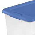 thumbnail image 3 of Sterilite 64 Quart Clear Plastic Latching Storage Container, Blue (6 Pack), 3 of 6