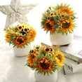 thumbnail image 5 of Tkrady Artificial Sunflower Bouquet, 4 Bunches Silk Sunflowers Yellow Flowers for Home Decoration Wedding Decor (4 Pack), 5 of 6