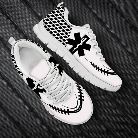 

Paramedic EMT EMS Print Men Casual Nursing Shoes Male Lace Up Flat Shoes Customize Name/Logo Mesh Nurse Sneakers