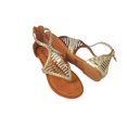 thumbnail image 3 of StarBay Women's Metallic Gold, Back Zipper Thong Flat Sandals, 3 of 3