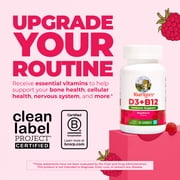 MaryRuths Vitamin D3 + B12 Gummies Bone Health & Immune Support Sugar Free Vegan Raspberry 60 Gummies