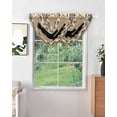 thumbnail image 2 of Waterfall Valances for Windows, Farmhouse Bear Kitchen Sheer Valance Curtains, Country Vintage Animals Paw Print Brown Rod Pocket Elegant Swag Valances for Living Room Bedroom, 47.2"x38.5", 2 Panel, 2 of 8