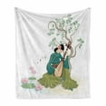 thumbnail image 1 of Chinese Soft Flannel Fleece Throw Blanket, Young Woman Sitting near a Tree and Playing Traditional Musical Instrument, Cozy Plush for Indoor and Outdoor Use, 50" x 60", Multicolor, by Ambesonne, 1 of 6