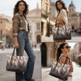 thumbnail image 4 of ZUXONGSY Owl Print Versatile Pu Leather Weekender Bag, Lightweight Travel Tote with Multiple Compartments for Weekend Trips, 4 of 6