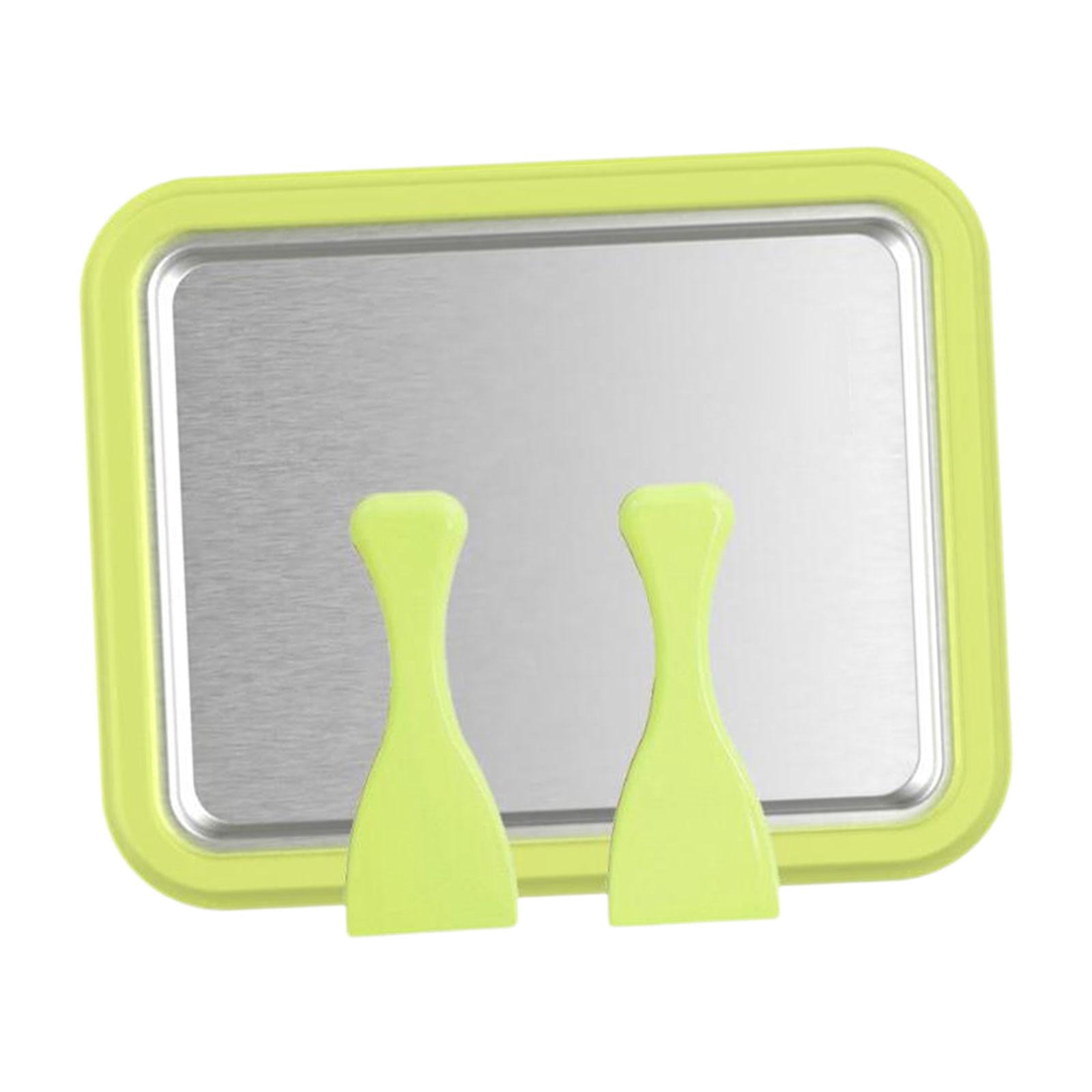 Fiocias Ice Cream Plate Maker Fried Ice Tray Interactive DIY Portable Instant Gelato Pan Green