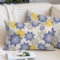 thumbnail image 2 of Geometric Flower Pillow Covers 12"x20", Vintage Country Floral Blue Yellow on Linen Soft Brushed Microfiber Breathable Throw Pillow Covers, Decorative Pillowcase with Zipper for Couch Sofa Bedroom, 2 of 9