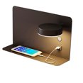thumbnail image 2 of Indoor LED Rotating Wall Sconces with Bedside Shelf,  Bedroom Reading Lamp with Phone Shelf Black, 2 of 8