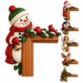 thumbnail image 7 of Snowman Door Corner Hanging Decoration Christmas Resin Figurine for Door Frame Wall Display, 7 of 7