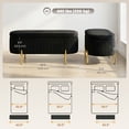 thumbnail image 3 of HOMCOM Upholstered Bedroom Bench, Channel Tufted Ottoman Bench, Black, 3 of 10