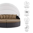 thumbnail image 3 of Modway Convene Outdoor Patio Wicker Rattan Canopy Sectional Daybed in Espresso Mocha, 3 of 10