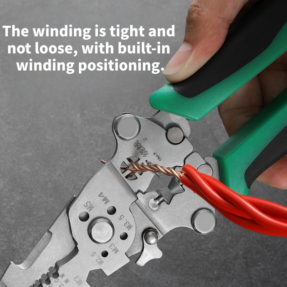 16 in 1 Wire Stripper Twister for Cutting and Pulling Wires,Made of Stainless Steel Foldable Voltage Testing Lighting Functions Specially Designed for Electricians