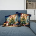 thumbnail image 2 of Merry Christmas Sphynx Santa Hat Xmas Tree Winter Holiday Pillow Cushion Double Sided Cat Lover Kitten Owner Gifts Idea Throw Pillow - 01013, 2 of 4