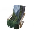 thumbnail image 4 of Nature Soft Flannel Fleece Throw Blanket, Lake Surrounded by Forest at Mountain Valley Austrian Rural Scenery, Cozy Plush for Indoor and Outdoor Use, 70" x 90", Pale Blue Hunter Green, by Ambesonne, 4 of 6