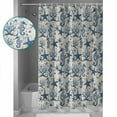 thumbnail image 3 of Coastal Ocean Shower Curtains for Bathroom Waterproof Fabric Bath Curtains Decor Bath Tub Curtain Vintage Seahorse Starfish Coral Decorative Shower Curtain Sets with 12 Hooks, 72x72 Inch, 3 of 6