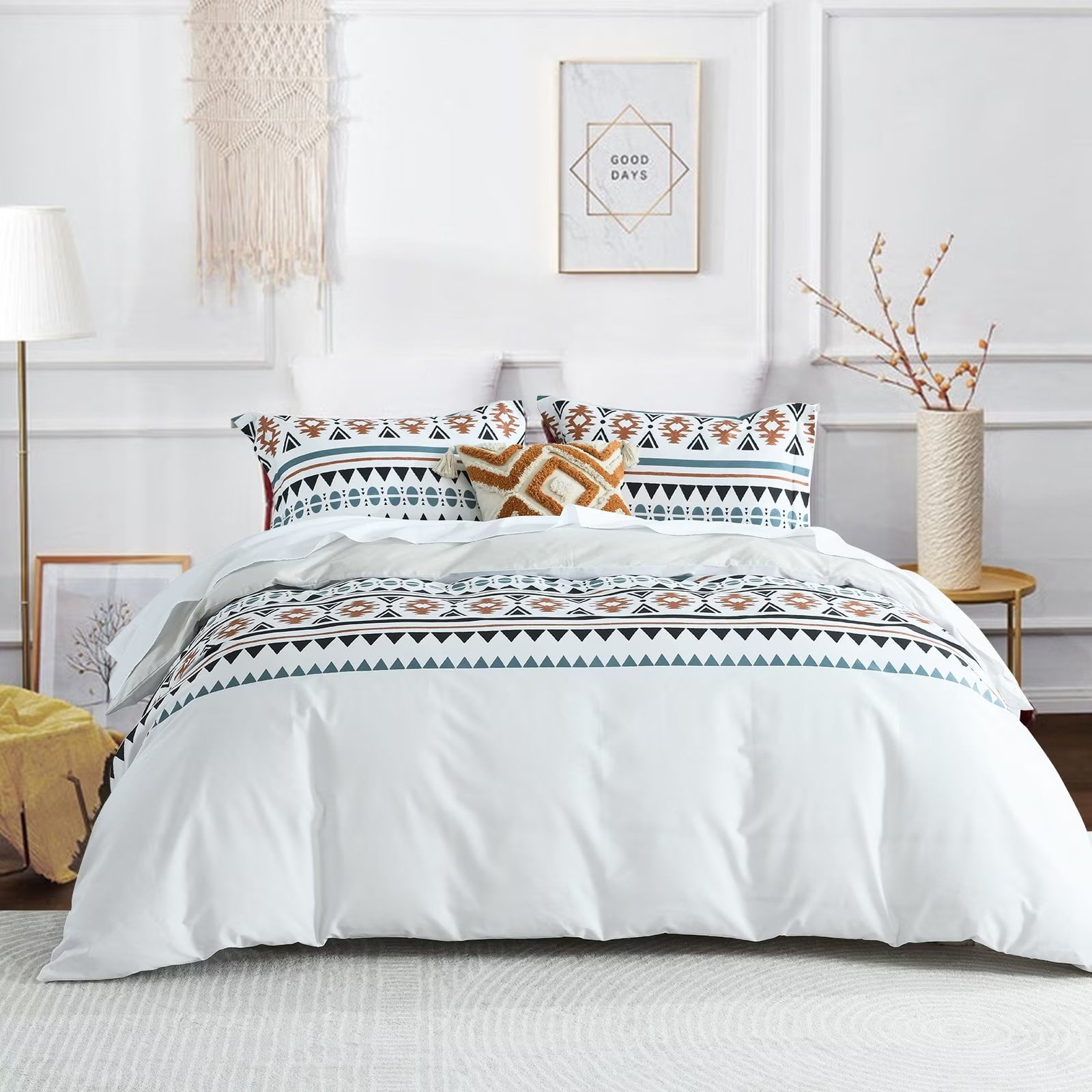 Bedduvit 100 Cotton Queen Size Duvet Cover Sets 3 Piece Cozy Orange