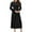 Black, variant on IROINNID Maxi Dress for Women Round Neck Long Sleeve Pleated A-line Solid Color Dress Deals,Blue