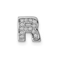 thumbnail image 1 of Diamond2Deal 925 Sterling Silver CZ Letter R Initial Slide Pendant for Women Charm, 1 of 4