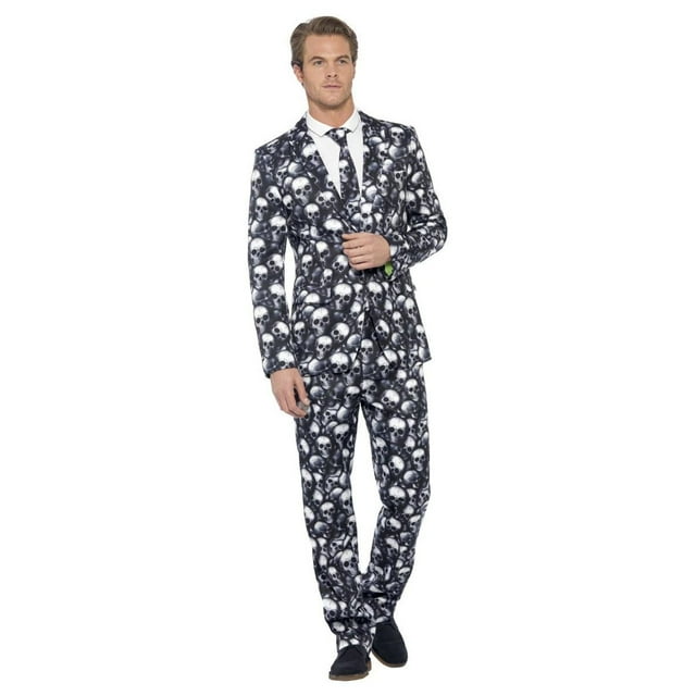 Smiffys Mens Stand Out Skeleton Costume Suit Set