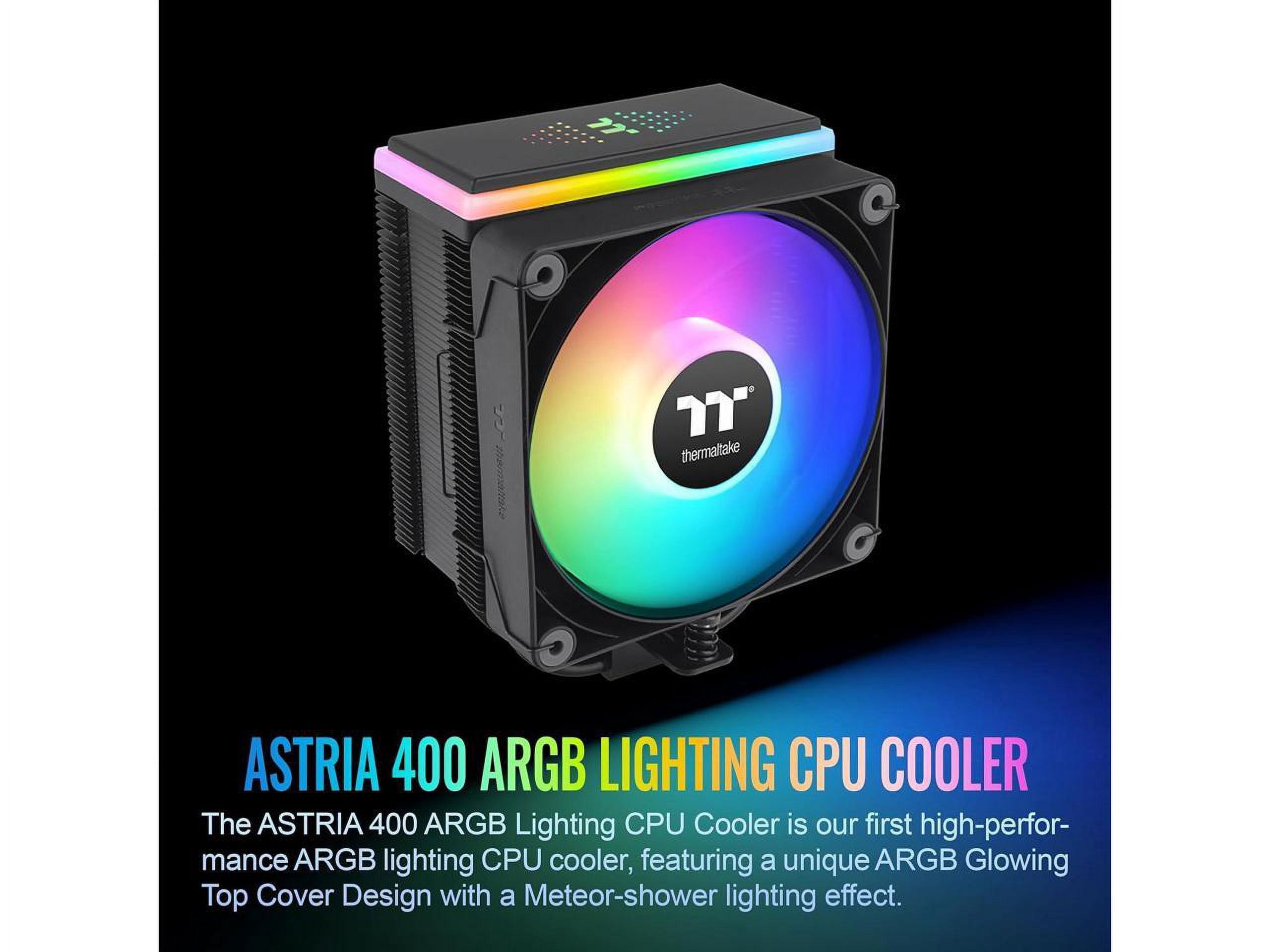 Thermaltake ASTRIA 400 ARGB CPU cooler Comaptible with latest Intel LGA 1700 and AMD AM5 CPU Single Tower 230W TDP cooling power CL-P120-CA12SW-A