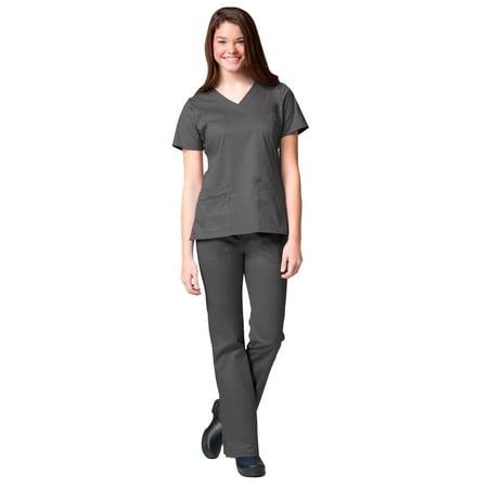 

Maevn BLOSSOM Mock Wrap Top & Multi Pocket Flare Leg Scrub Pant Set