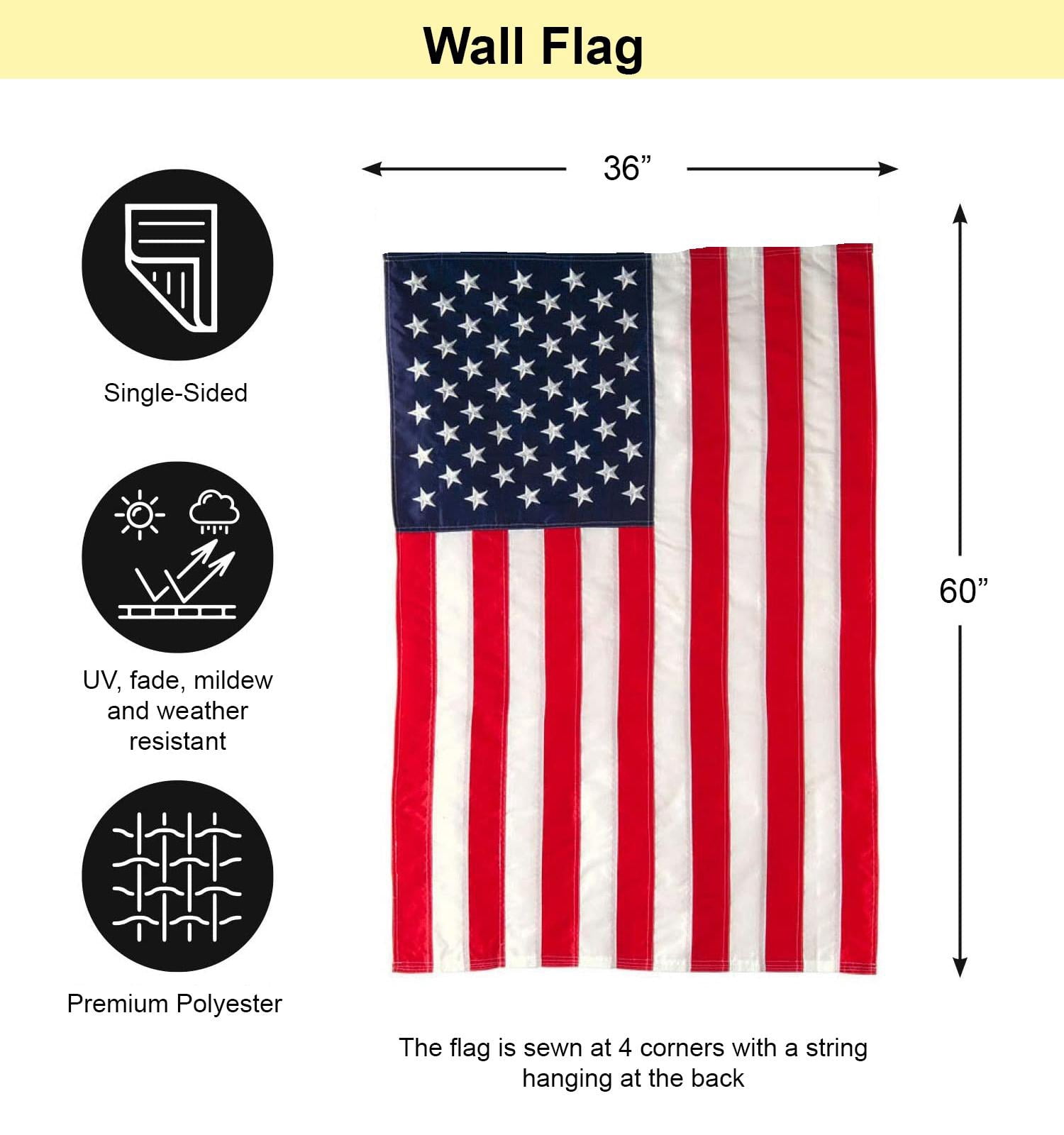 Lotusprinthandmade Proud To Be Native America 100% Polyester Wall Flag One Size 36 x 60 inches