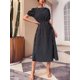 thumbnail image 3 of Txlixc Vestido de cintura alta para mujeres, impresión de punto de cuello redondo de manga corta Txlixc moda, 3 of 9