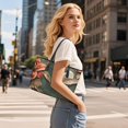 thumbnail image 6 of ZUXONGSY Hummingbird Lily Print Handbag for Women Fashion Travel Purse Portable Work Bag with Zippered for Work Dating, 6 of 6