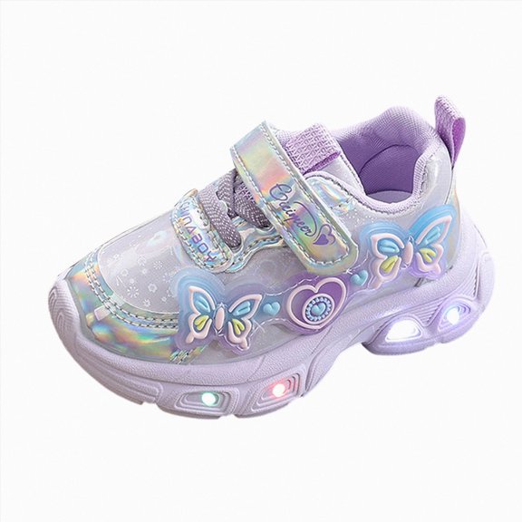Gubotare Toddler Baby Boy Girl Shoes Kids Led Light Up Shoes, Rechargeable Sneakers, Lightweight Breathable Cool Glowing Luminous Shoes for Gifts Size 8 (Purple,8 Toddler)