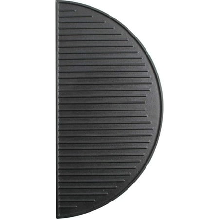 

NULQelly 18 inch Cast Iron Griddle Reversible Half Moon Accessories Cast Iron Griddle for Large & Kamado Joe (18 inch)