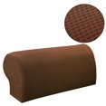 thumbnail image 4 of 4 Pieces Brown Stretchable Sofa Armrest Covers Armchair covers Protector, 4 of 8