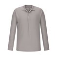 thumbnail image 4 of Aofany Men's Knit Shirts Lapel Long Sleeve Shirt Fashion Button Solid Color Slim Fit Tee Shirts, 4 of 5
