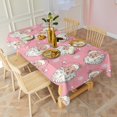 thumbnail image 3 of Pink Christmas Santa Pattern Rectangle Tablecloth 60"x120",Waterproof Polyester Rectangle Table Cloth, Wipeable Spillproof Polyester Tablecloth for Dining, Camping, Indoor and Outdoor, 3 of 6