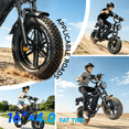thumbnail image 3 of OBX Electric Bike for Adults 500W Motor 20MPH 36V 13AH Removable Battery 16" Fat Tire Ebike with Shimano 7-Speed & Dual Suspension, 3 of 9