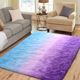 thumbnail image 6 of Lochas Gradient Fluffy Shag Area Rug Fuzzy Tie Dye Colorful Bedside Carpet Plush Rugs for Baby Nursery Bedroom Living Room Home Decor,5'x8',Blue/Purple, 6 of 9