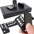 thumbnail image 1 of Domino Set Queensell Double Six Standard con funda de piel sintética, 1 of 9