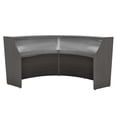 thumbnail image 5 of Romig Marque Plexi Double-Unit Reception Curved Desk Workstation “124.25W x 49D” -  Driftwood Grey, 5 of 6