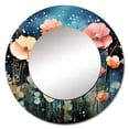 thumbnail image 2 of Designart "Blue captivate Gardens V" Abstract Botanicals Rund Mirror For Wall Decor - Large Blue Round Printed Mirror - Cottage Round Mirror 36" x 36" Inch, 2 of 5