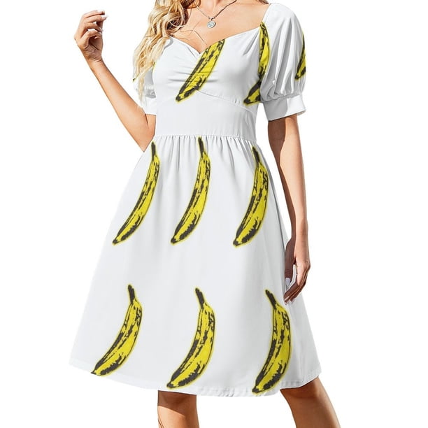 Banana Vestido de manga corta vestidos de novia para fiestas Vestido de fiesta Ropa estética