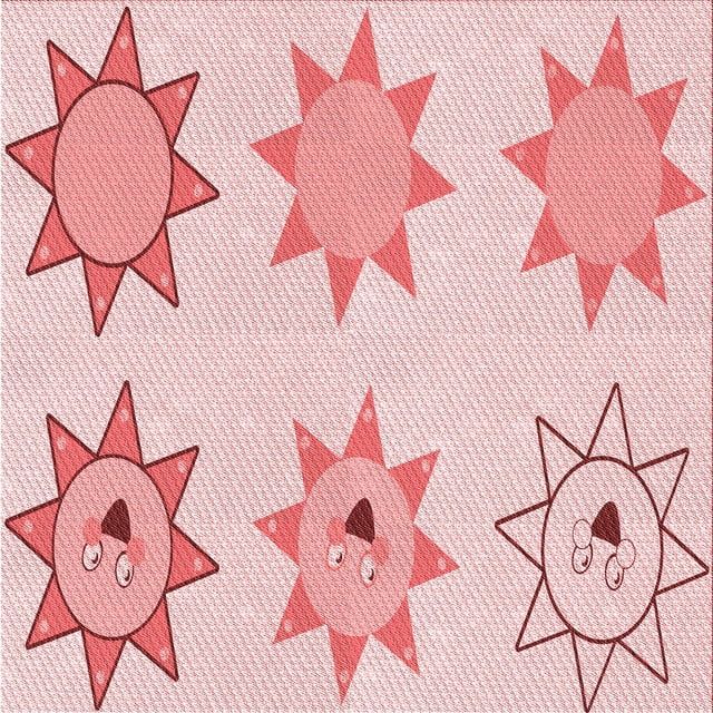 Ahgly Tapis d'Intérieur Lavable en Machine Carré Transitionnel Rouge Clair Rose, 8 Pieds Carré