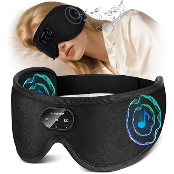 wonima11 LC-dolida Bluetooth Sleep Mask with White Noise,Sleep Headphones,Bluetooth Wireless Music Eye Mask, Ideal for Travel, Night Work, Napping, Side Sleeping and Office Use for Both Men and Women