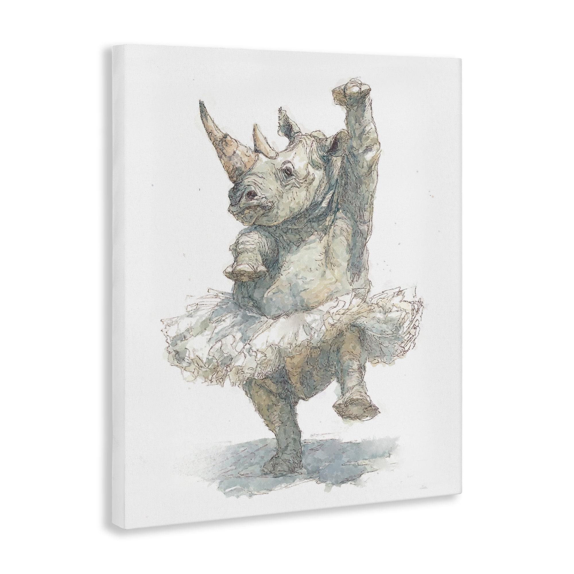 Ballet Rhino Tutu Canvas Wall Art, design by Ziwei Li