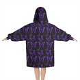 thumbnail image 2 of Purple Butterfly Pattern Blanket Hoodies for Kids 6-13YR Oversize Wearable Blanket Hoodies for Boys Girls Teens, 2 of 7