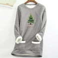 thumbnail image 2 of Darzheoy Womens Tops Round Neck Solid Color Christmas Graphic Trendy Long Sleeve Comfortable Sweatshirts Thermal Plush Thickened Pullover Printed Fall Winter Blouses, 2 of 3