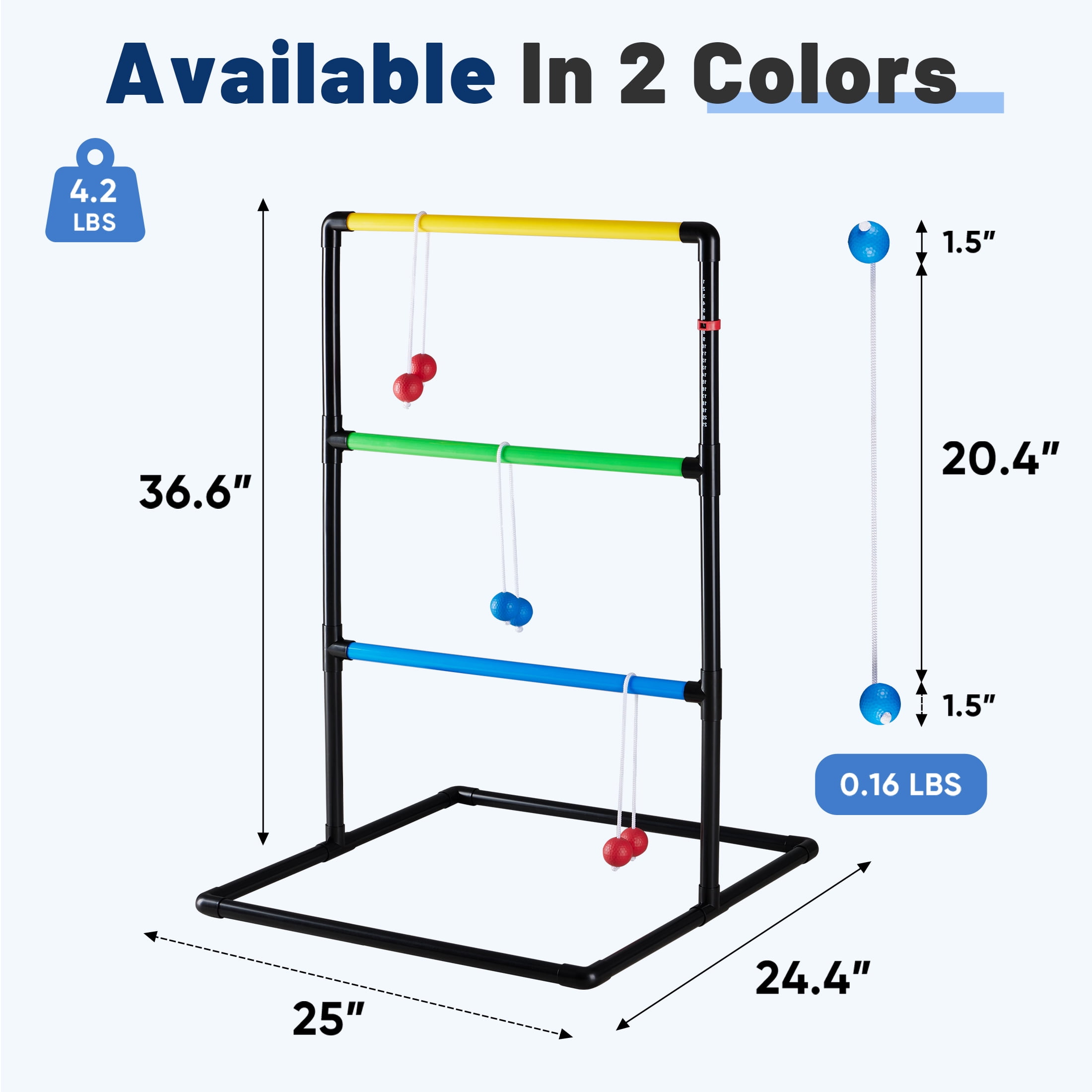 EDX Ladder Ball, Toss Game Set with Balls, Ladderball Tossing & Golf Tossing Games for Yard, Outdoor Lawn Fun Game for Family, with 6 Bolas, Score Trackers & Carry Bag.
