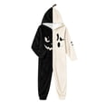 thumbnail image 5 of Xijirk Unisex Onesie Costume with Hood Zipper Closure Side Pockets Fuzzy Monster Graphic Jumpsuit for Halloween Cosplay Sleepwear Party Event,Black,M, 5 of 6