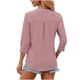 thumbnail image 5 of Fiudx Camisetas para Mujer Blusa Casual de Verano para Mujer, Manga Corta, Cuello En V, Manga 3/4, Dobladillo Curvado, Blusa Suelta Tipo Túnica, 5 of 6