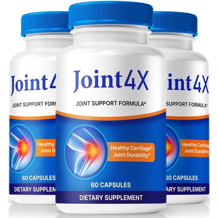 (3 Pack) Joint4X Joint supplement – Premium All-Natural Bones & Joint Support Pills Formulated for Enhanced Flexibility and a Full Range of Motion, Official Joint 4X Knee Reviews (180 Capsules)